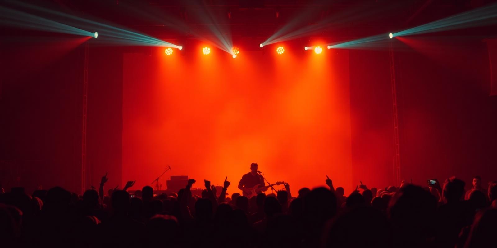 Concierto en vivo con luces de escenario